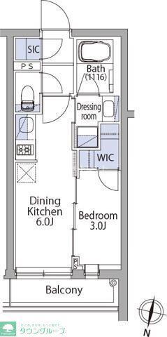 イプセ代々木上原RESIDENCE(1DK/3階)の間取り写真
