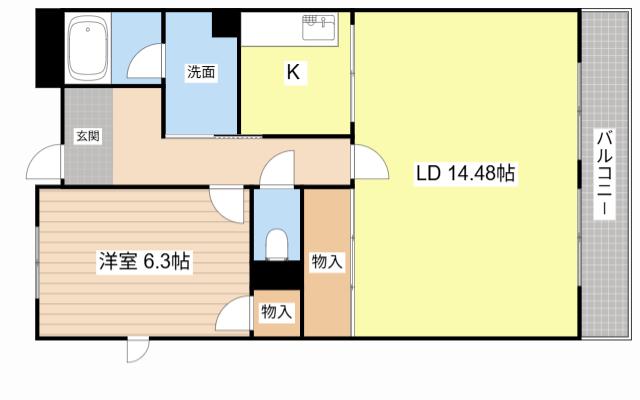 フラワー3番館(1LDK/2階)の間取り写真