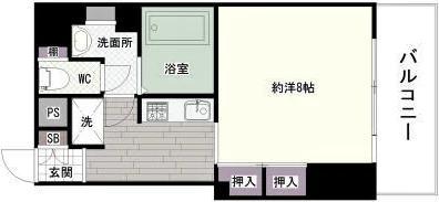 ハイツ三笠(ワンルーム/2階)の間取り写真
