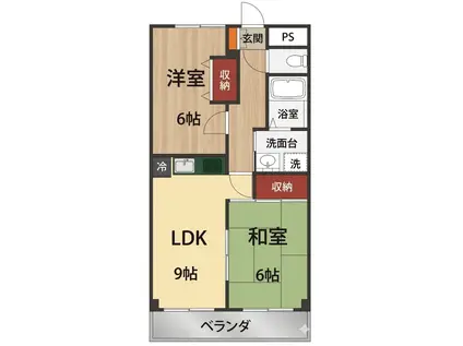 振栄ハイツVI(2LDK/3階)の間取り写真