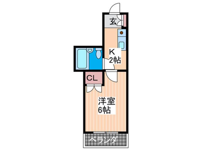 エステート15東雲(1K/2階)の間取り写真