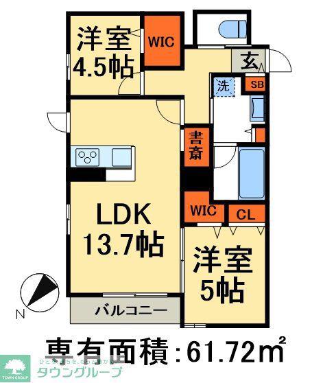 クアルトシンワ(2LDK/3階)の間取り写真