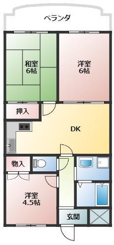 旭ビルディング(3DK/5階)の間取り写真