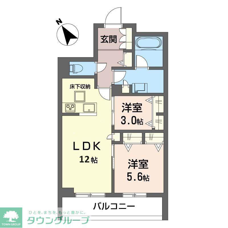 ルル・アルエット(2LDK/1階)の間取り写真