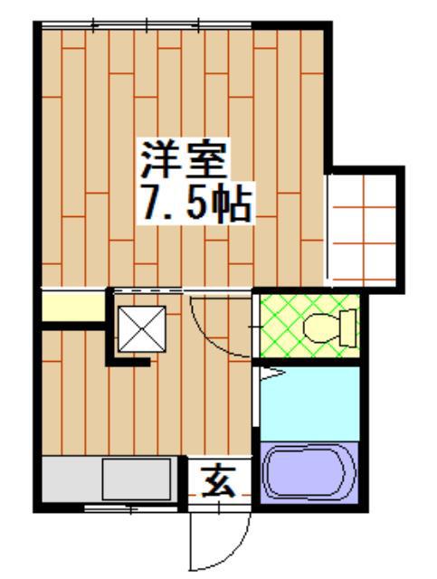 アーバンハイム平野(1K/2階)の間取り写真