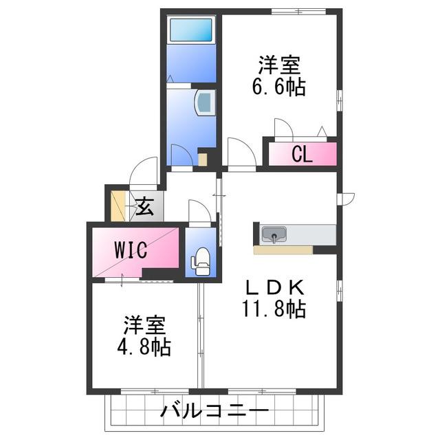 シャーメゾン名高(2LDK/3階)の間取り写真