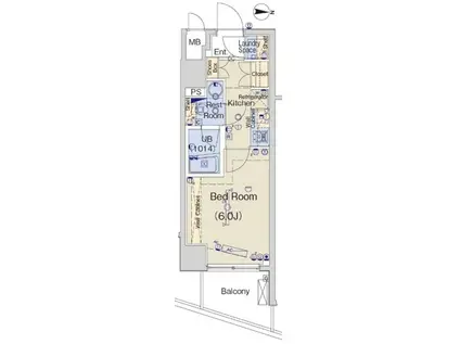 ブライズ大森東デュエ(1K/6階)の間取り写真