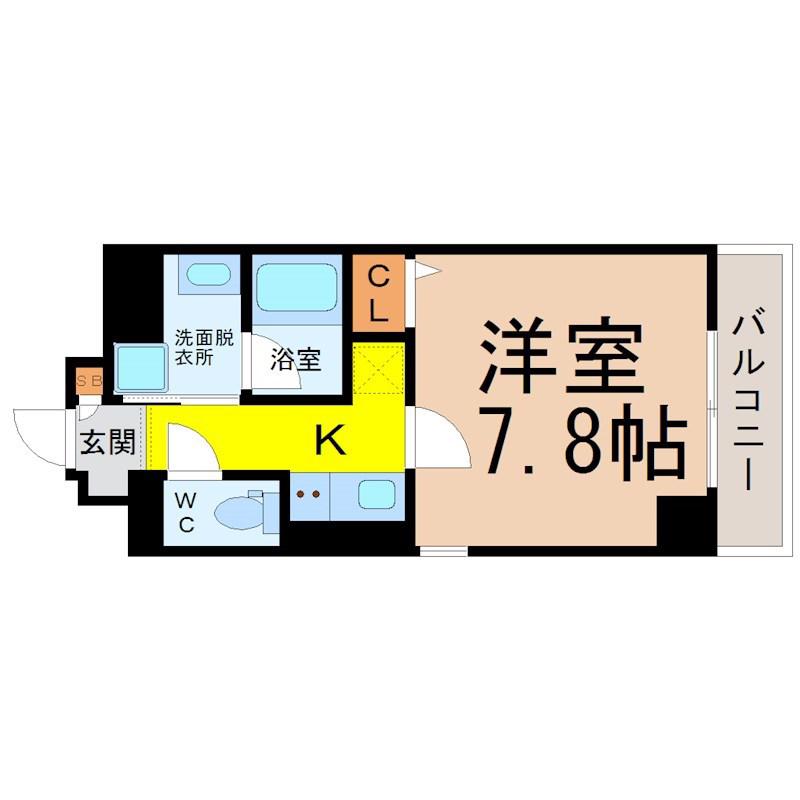 レーベン御器所(1K/7階)の間取り写真
