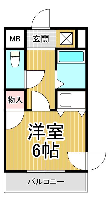 メリット伊丹(1K/3階)の間取り写真