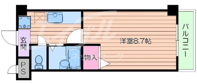 アズビー千里山(1K/4階)の間取り写真