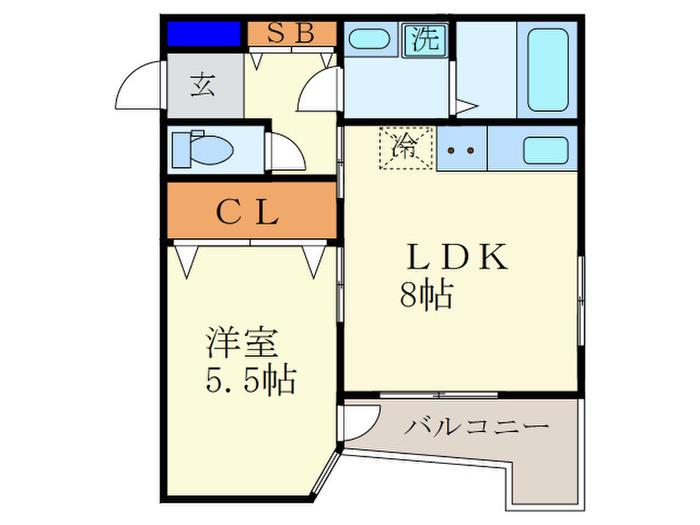 プライベートレジデンス御所西(1LDK/3階)の間取り写真