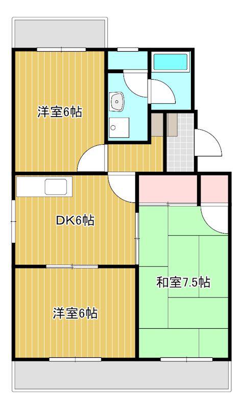 サンティール(3DK/3階)の間取り写真