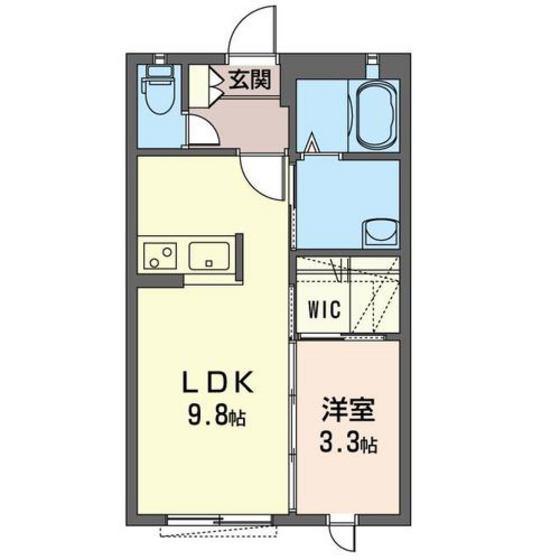 シャコンヌ(1LDK/1階)の間取り写真