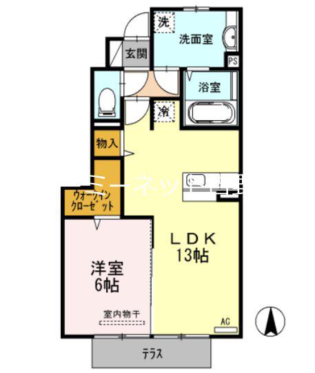 レグルス(1LDK/1階)の間取り写真