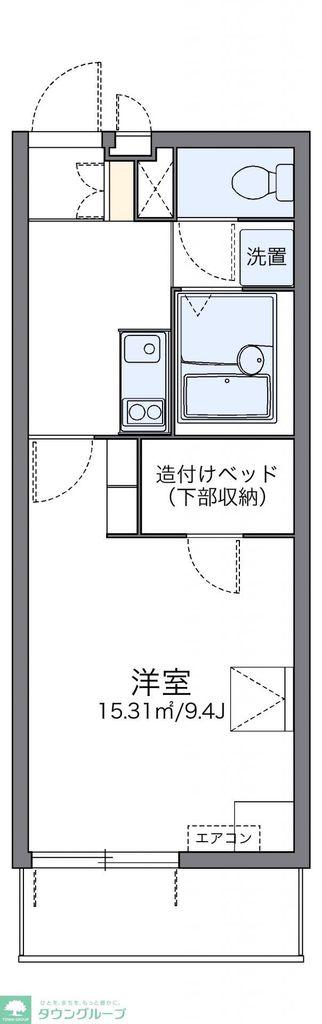 レオパレスグリーンパイン松本(1K/1階)の間取り写真
