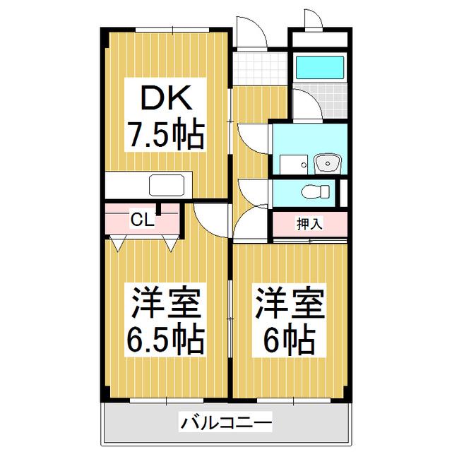 リンピア泉(2DK/2階)の間取り写真