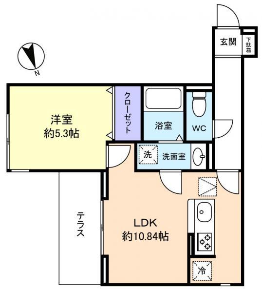 前原東2丁目PJ(1LDK/1階)の間取り写真