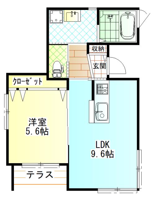 CASA(1LDK/1階)の間取り写真