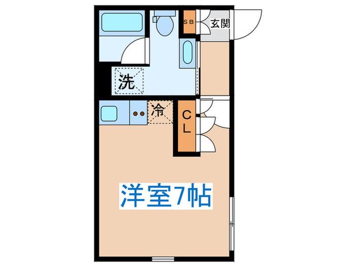 CREAL渋谷笹塚(ワンルーム/2階)の間取り写真