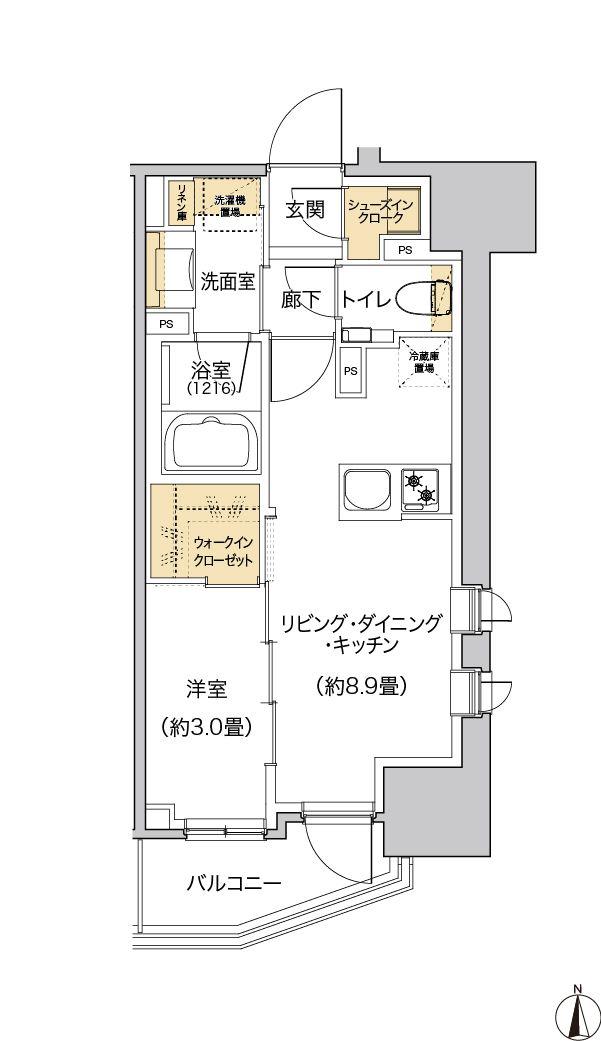 グランリビオ芝大門(1LDK/4階)の間取り写真
