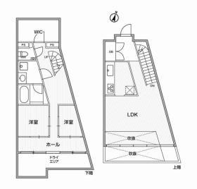 GRANDUO代々木2(2LDK/1階)の間取り写真