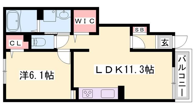 レジーナ オノ(1LDK/1階)の間取り写真