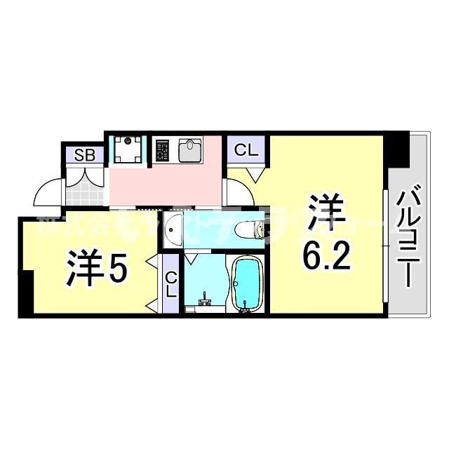 エステムプラザ神戸西Vミラージュ(2K/5階)の間取り写真