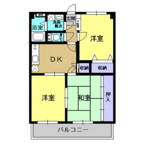 アネシスイン有川(3DK/5階)の間取り写真