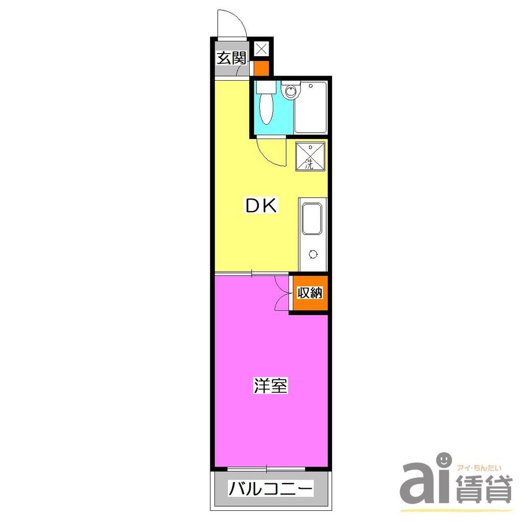 日神パレス狭山(1DK/2階)の間取り写真