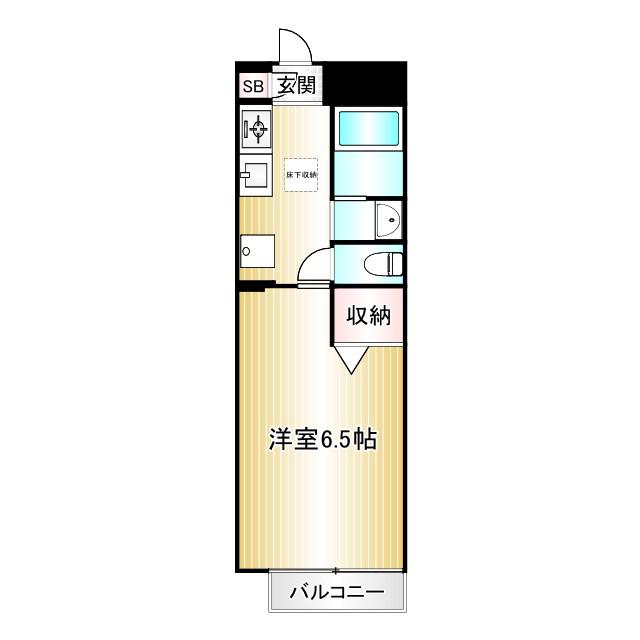 クレール弦巻I(1K/1階)の間取り写真