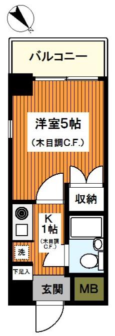 興和ガーデンヒルズ(1K/3階)の間取り写真