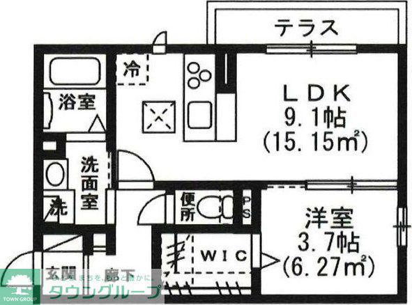 グランバニア(1LDK/1階)の間取り写真