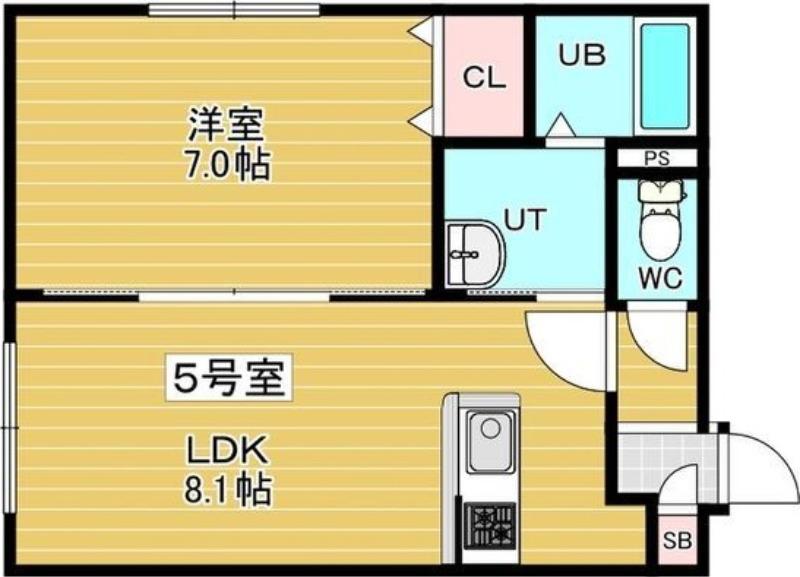 クリアフィールド(1LDK/4階)の間取り写真