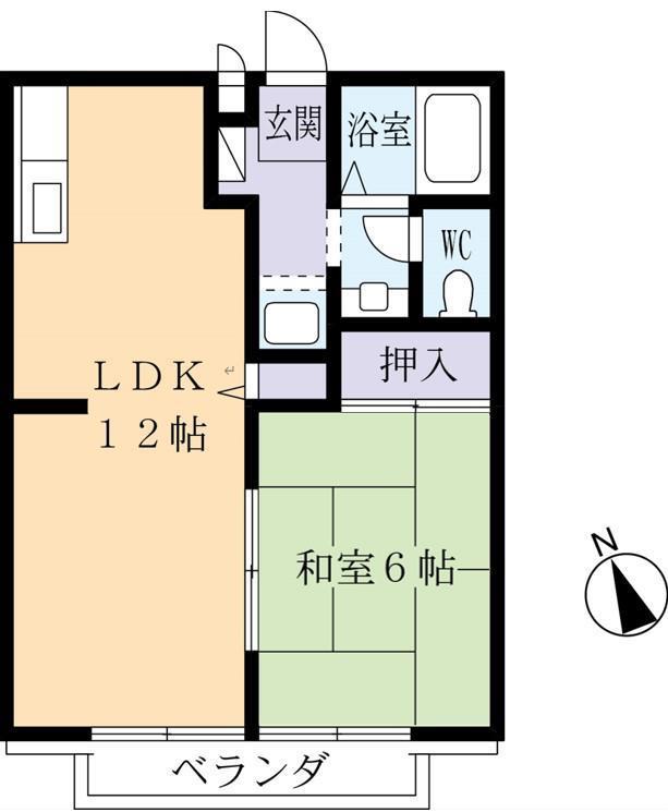 ビーライン天谷C(1LDK/1階)の間取り写真