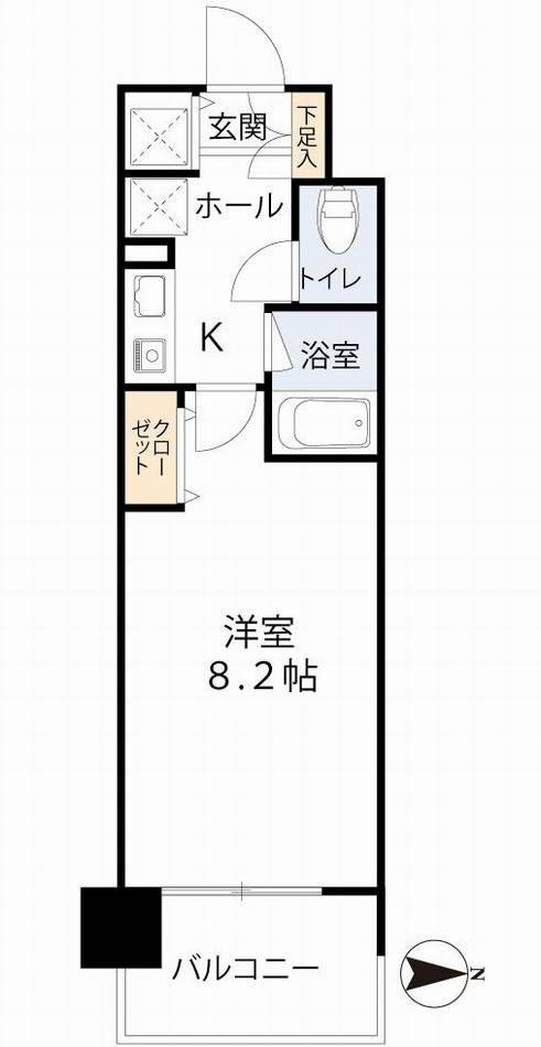 レジュールアッシュ梅田イースト(1K/13階)の間取り写真