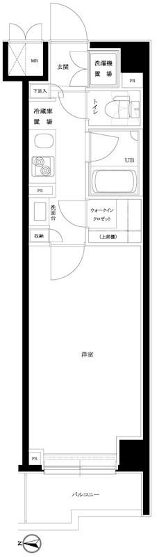 ルーブル中野本町(1K/2階)の間取り写真