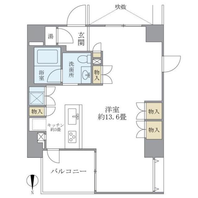 ベルメゾン芝(ワンルーム/11階)の間取り写真