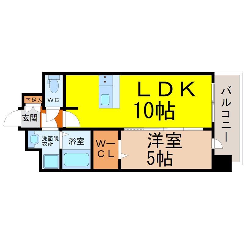プレサンス大須観音駅前(1LDK/10階)の間取り写真