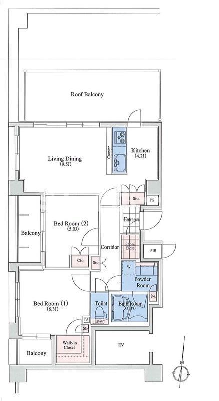 CITY SPIRE池上(2LDK/5階)の間取り写真