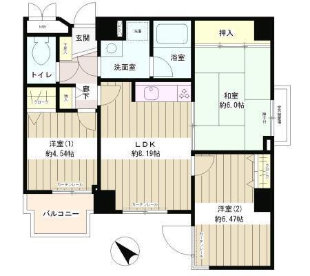 マハール駒込(3LDK/5階)の間取り写真