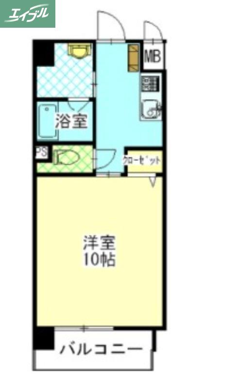 柳町Aマンション(1K/2階)の間取り写真