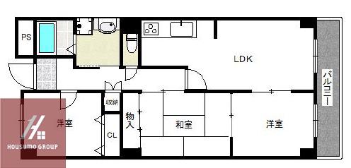 日恵ハイツD棟(3LDK/1階)の間取り写真