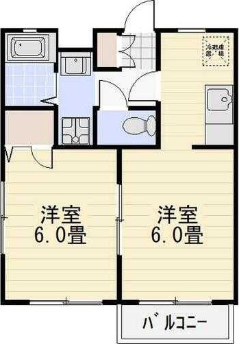 ブライズ南林間(2K/2階)の間取り写真
