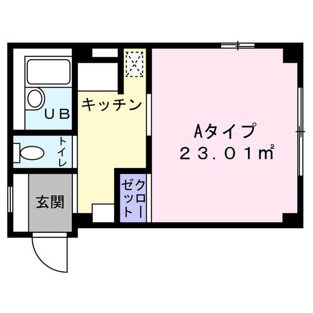 メゾンドゥラポール(ワンルーム/4階)の間取り写真