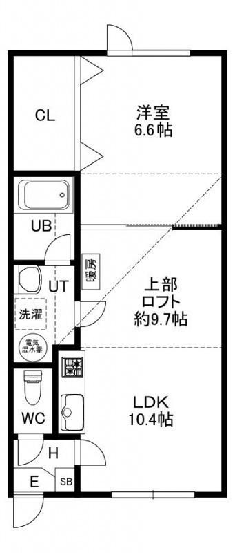 ＪＲ根室本線 釧路駅 徒歩11分 2階建 築20年(1SLDK/2階)の間取り写真