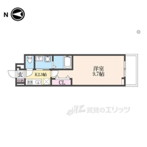 メゾンリアリ3(1K/1階)の間取り写真