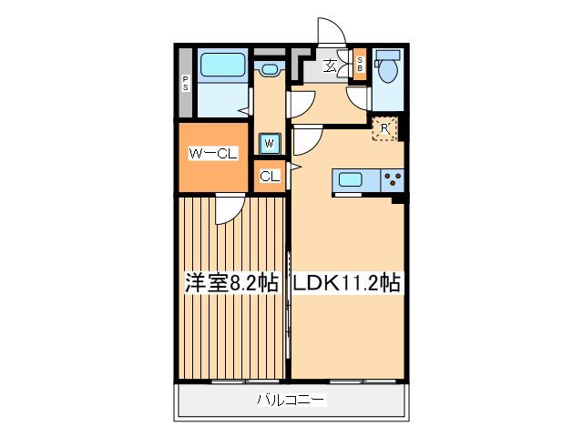 リブリ調布(1LDK/3階)の間取り写真