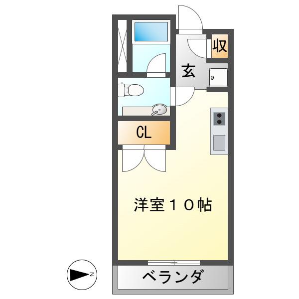 センコーナイン(ワンルーム/2階)の間取り写真