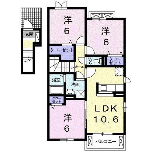 NMON・IIH(3LDK/2階)の間取り写真