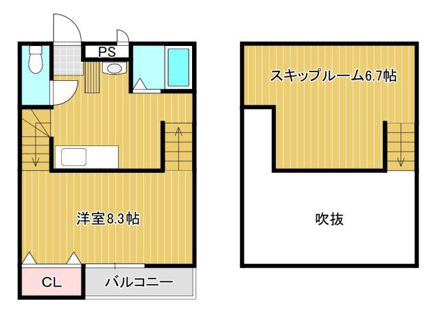 ハピネス宮倉(1SK/1階)の間取り写真